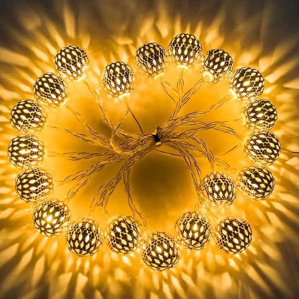 10ft 20 Led Marockansk Globe Led Fairy String Lights För Jul (varm vit) Warm White