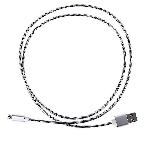 Metall oförstörbar tuggsäker USB till mikro USB snabbladdningsdatakabel silver Silver