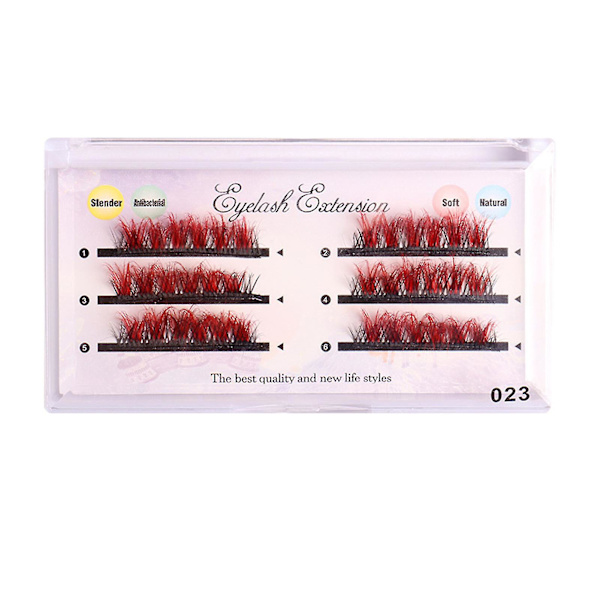 3 rader blandade färger fransar Wisps 8d tät krull Dramatisk volym Devil Princess Cosplay Makeup 023 3 Rows