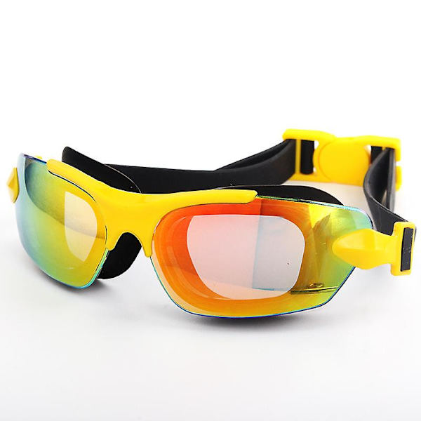Simglasögon för barn Kvinna Förälder-barn Platta simglasögon Vattentät Anti-dimm elektronisk pistol Simglasögon unisex gul yellow