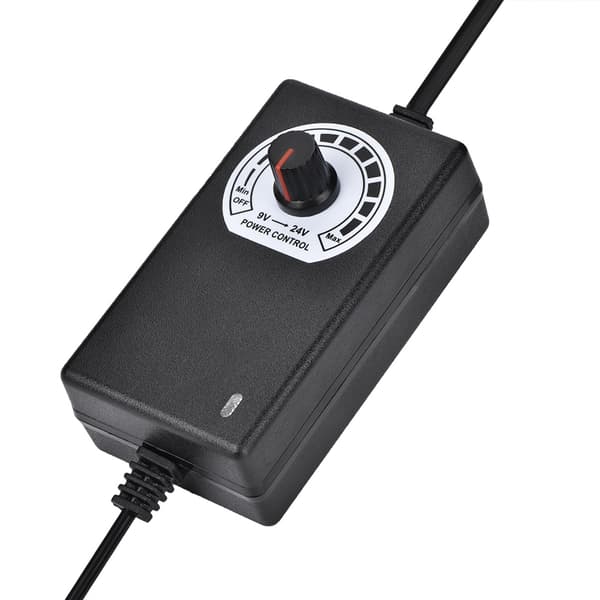 Justerbar strømforsyning til hastighedsstyring af motor - 9V-24V, 1A (EU-stik)