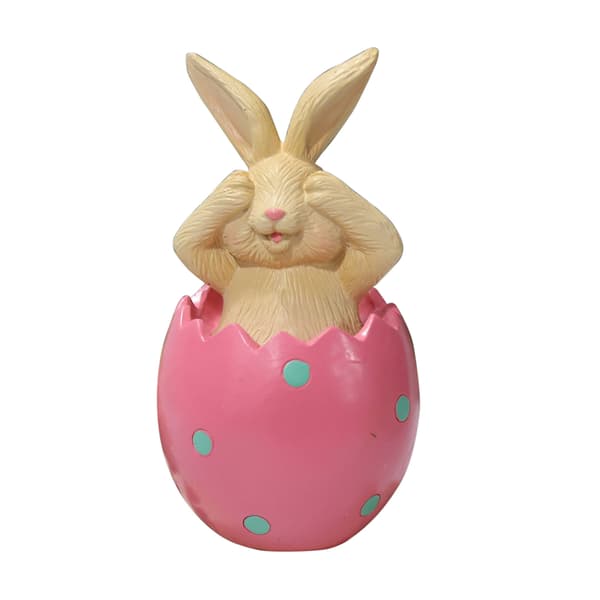 Påskehare som sitter på eggeskall, harpiks ornament, gave til barn og venner