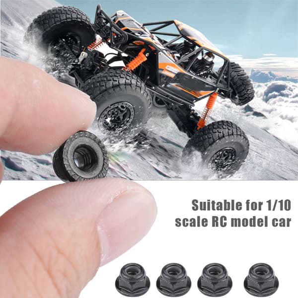 10 stk. Universal CNC-maskinert metall hjullåsmutter 1 10 skala RC bil