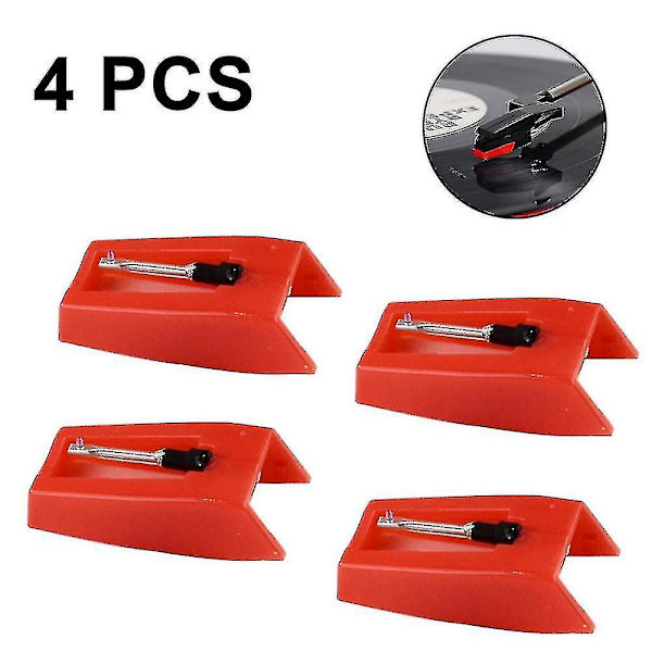 4 Pack Record Player Neulasoittimen Stylus Vaihto levysoitin fonografisoitin