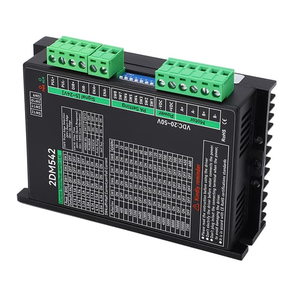 2-faset digital stepmotordriver 2DM542 controller 20-50VDC input
