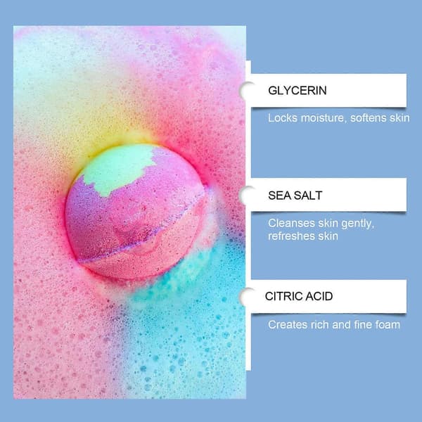 【BQ】12-pack badbombsgåvoset, färgglada bubbelbadbomber aromaterapi spa-set påskpresent, 12*50G 1 LÅDA