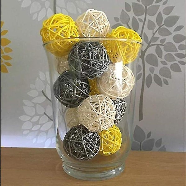 10st 5cm Wicker Rotting Balls Bord Bröllopsfest dekoration Pink