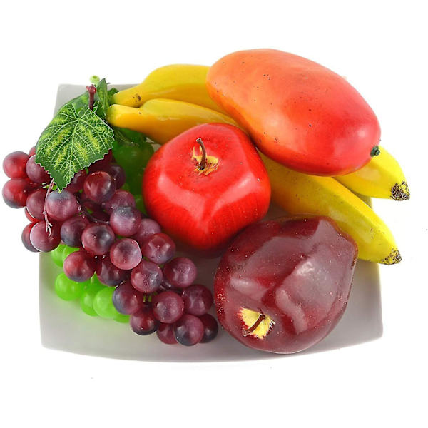 10 stk blanding av kunstig eple banankirsebær Mango naturtro simulering Realistisk falsk frukt