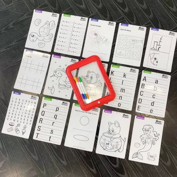 LED Skrivplatta 3D Pedagogisk Ritbräda för Förskolebarn