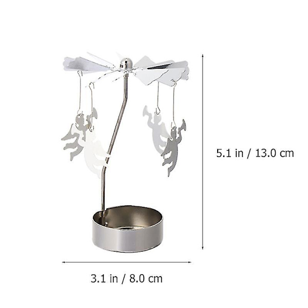 3st Creative Ljusstake Roterande Ornament Rotation Metallbricka Desktop Ornament