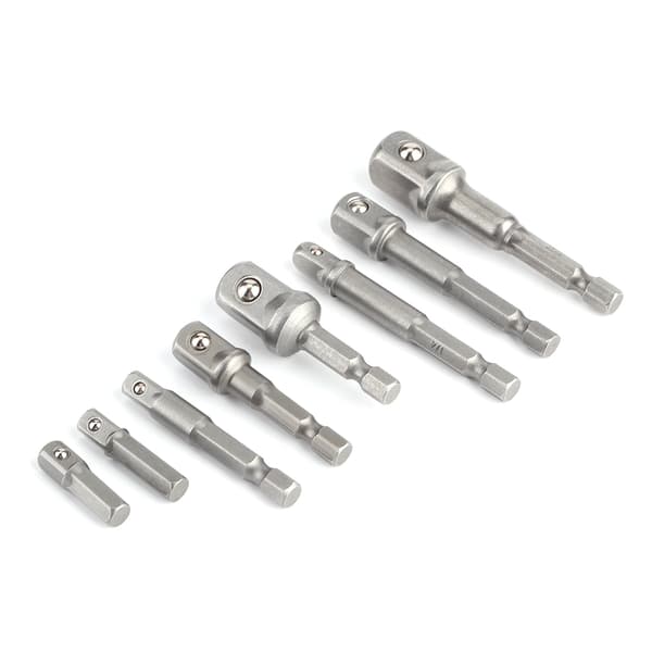 8 stk. Sokkeladapter Sæt Driver Hex Skaft Impact Bor Bits Forlængelsesstang 1/4 tommer 3/8 tommer 1/2 tommer