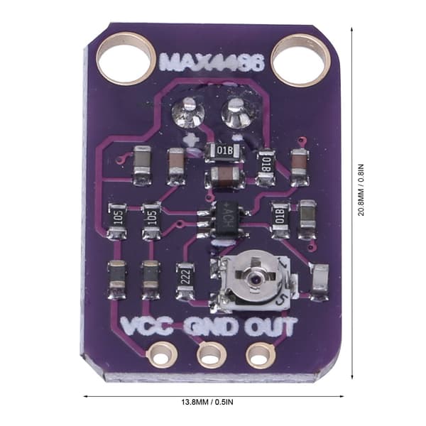MAX4466 Mikrofonförstärkarmodul Ljudsensor 2,4V till 5,5V Mikrofonförförstärkare