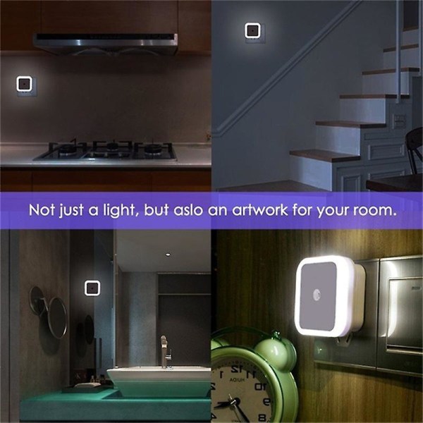 Sensorkontroll Led Nattlampa Lampa Toalett Vägglampor Baby Sovrum Glödlampa Bakgrundsbelysning Garderob Skåp Ljus Trappa Veranda Ljus Yellow EU PLUG