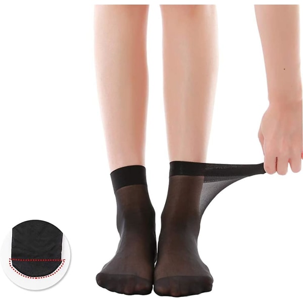 10 Pairs Women Ankle High Nylon Sheer Socks Soft Silky Short Socks