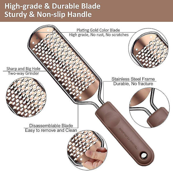 Pedikyr Foot File Callus Remover - stor fotrasp Colossal Foot Scrubber Professionell rostfritt stål Hårdfil för våta och torra fötter
