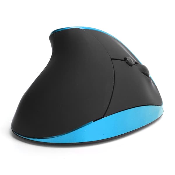 Trådløs optisk vertikal mus - 3. generation, ergonomisk greb, himmelblå
