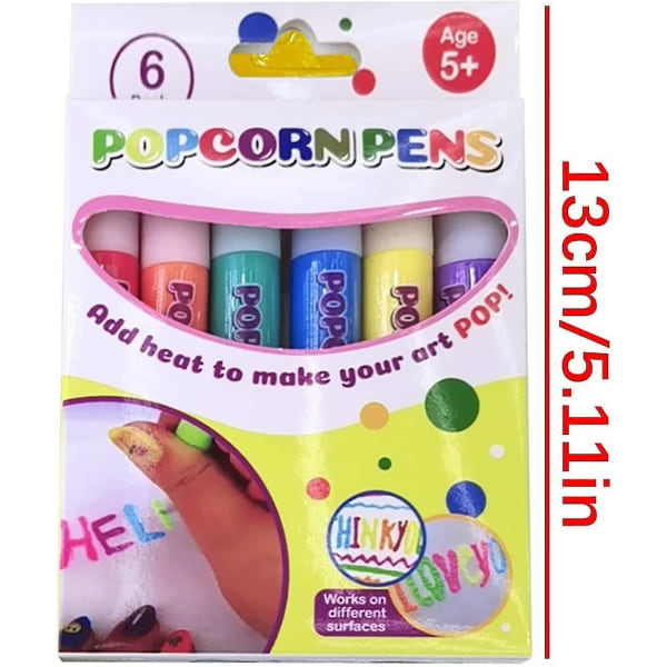 Bubble kynät, Magic Popcorn kynät, Print Bubble kynät 3D Art -turvalliset kynät lapsille Tee itse onnittelukortit