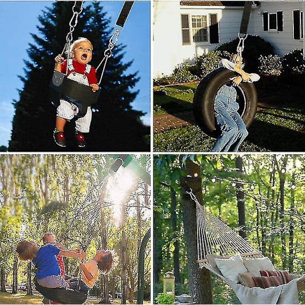 Tree Swing Hihnojen ripustussarja, jossa on kaksi sinkkiseoksesta valmistettua karabiinia