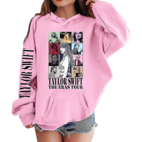 Luvtröjor för flickor 1989 Casual Taylor-tröja Barn Pojkar Swifts Pullover Konsertdräkt med huva för 4-14 år 02 pink 12 to 13 Years
