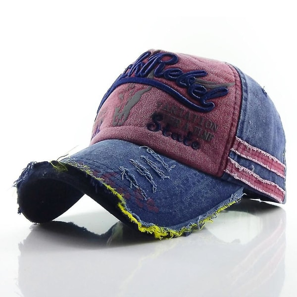 Unisex vintage baseballcap Justerbar Distressed Graffiti Trucker Hat Red