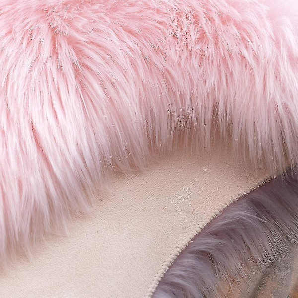 Lyxigt mjukt imiterat fårskinnsstolsöverdrag Sittdyna Dyna Plyschpälsmattor Kompatibel med sovrum, 2 fot X 3 fot, vit Baby Pink 2 * 3 ft