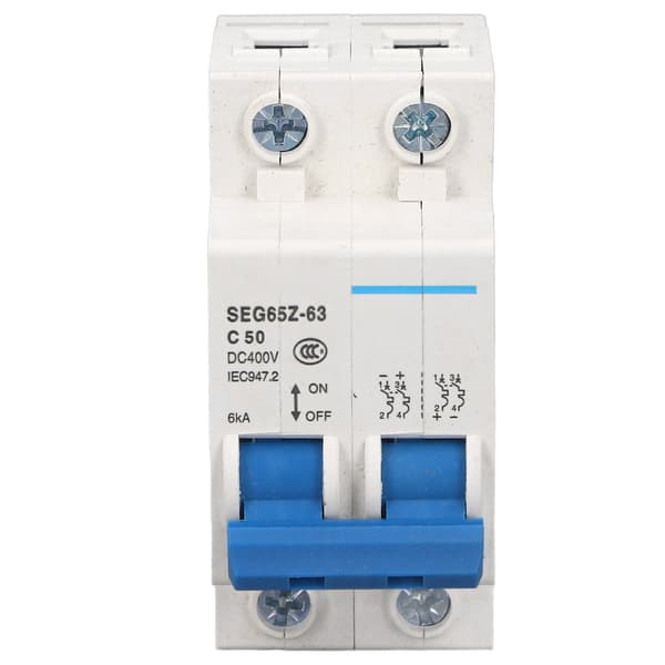 DC Miniatyr Strømbryter 2P 6KA 400V Luftbryter Solcelle PV System Panel Grid C50 50A