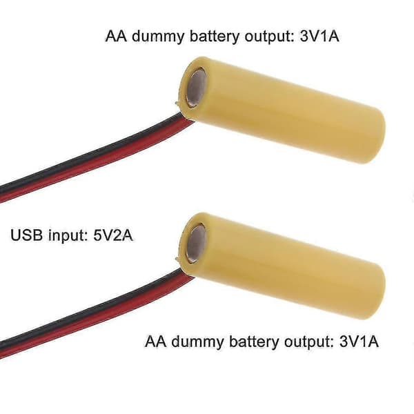 【BQ】USB 1 til 2 AA Batteri Strømforsyningskabel I stedet for 3 stk 1.5V AA LR6 Batterier
