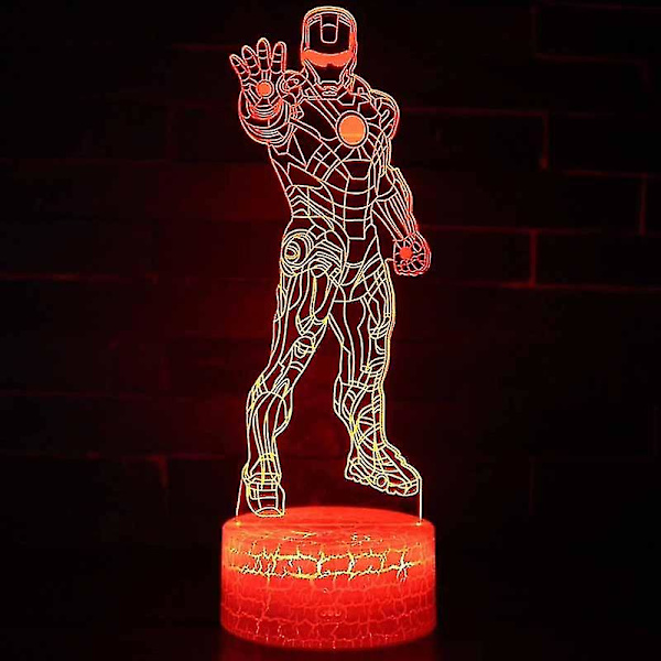 Hhcx-iron Man 3d Superhero Led Night Light Touch Table Desk Home Lamp Gift