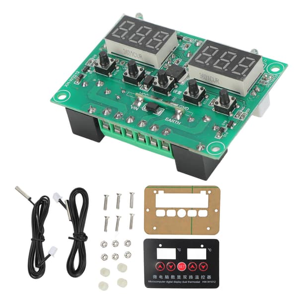 220V Temperaturregulator Digital Display Dobbelt Relæ Termostat Regulator Modul HWW1012