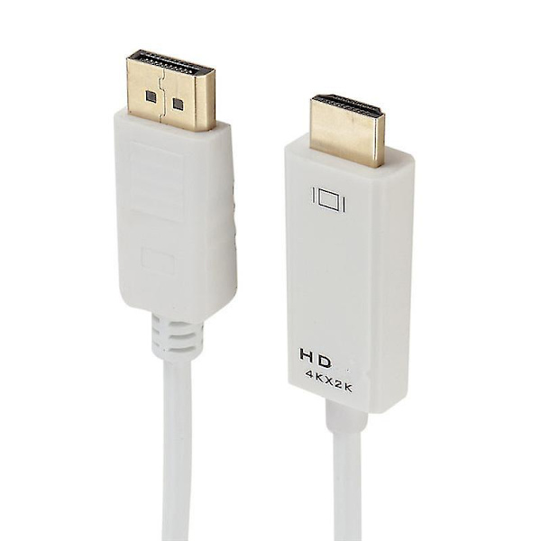 Kaapelisovitin Yksisuuntainen näyttöportti yhteensopivaan HDMI-kaapeliin näyttöprojektorille White