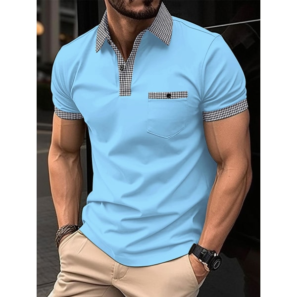 Stilfulla sportpikétröjor för män mörkblå M