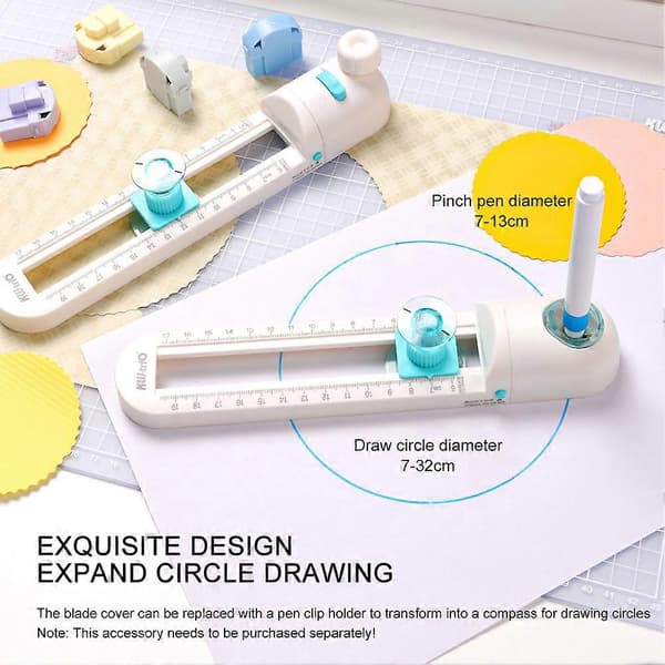 Justerbar sirkelpapirkutter Enkel presis sirkulær kutting Craft Studio Essential 8 i 1