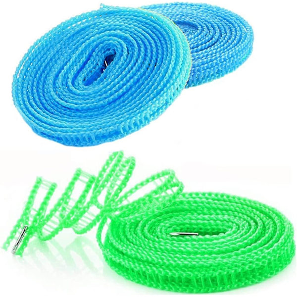 3 delar tvättlina, utomhus vindtät nylon bärbar klädstreck 2*5m+1*3m 8M