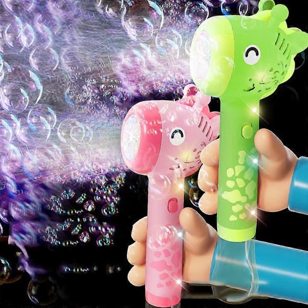 Automatisk boblemaskinelegetøj - Lysende hjorteboblepuster til børn Giraffe bubble wand