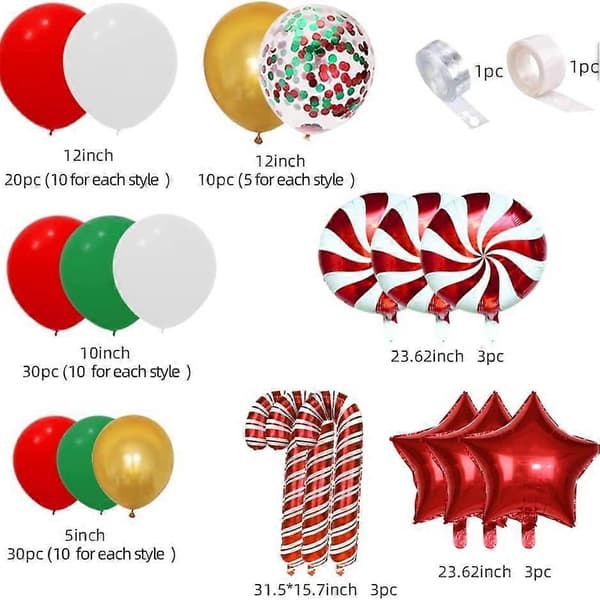 Ilmapallosetti karkkikeppi punainen ja vihreä kaariseppeleen koristetarvikkeet Red candy set