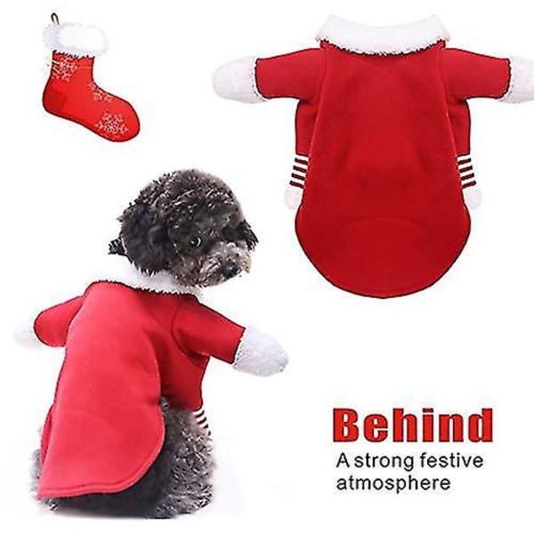 Pet Julekostume Hunde Cosplay Outfit Puppy Kitty Festtøj Kjole L