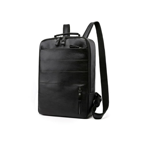 Affärsryggsäckar för män PU-läder laptopväska USB laddning