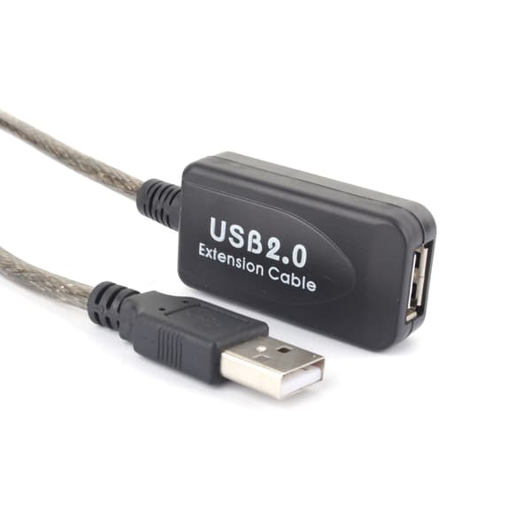 Musta 15M USB 2.0 Typ A uros-uros jatkojohto