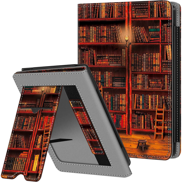 Case kompatibelt med Kobo Clara 2E 2022 6- case med handledsrem, bibliotek