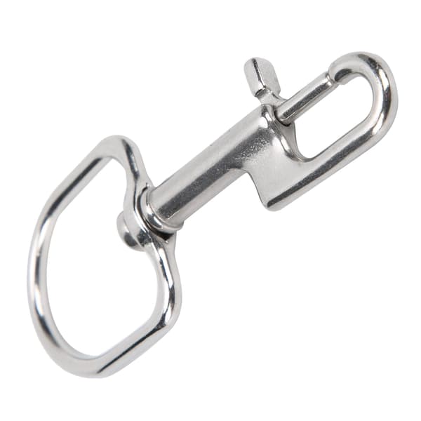 Rustfri stål enkeltendet karabinhage 110 mm bolt snapkrog