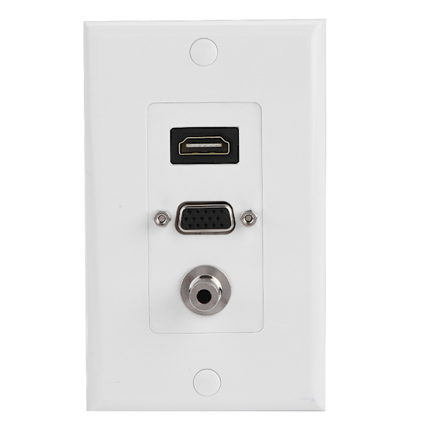 HDMI VGA 3.5mm Hunn 3 i 1 Audio Video DC Socket Panel Laderuttak