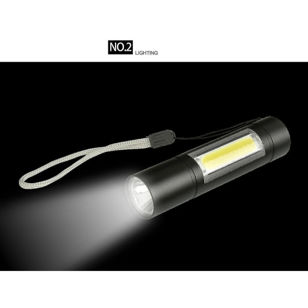 Hhcx-xanes 1518 Xpe+cob 2lights 1000lumens 3modes Usb Rechargeable Brightness Edc Led Flashlight Suit