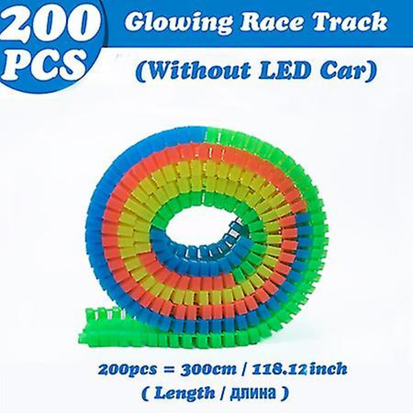 Hhcx-maaginen Hehkuva Kilparata Tee itse Yleisvarusteet Ramppi Käännös Tie Silta Risteys Juna-auto Lelu Kilparadat Lasten Lahjat Race track 200 pcs
