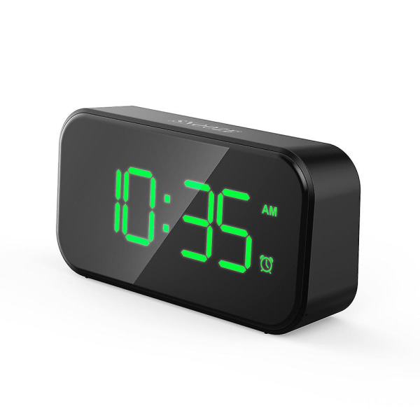 Fullskjerm LED-vekkerklokke Klassisk Usb Direct Plug Digital elektronisk vekkerklokke svart ramme grønn black frame green