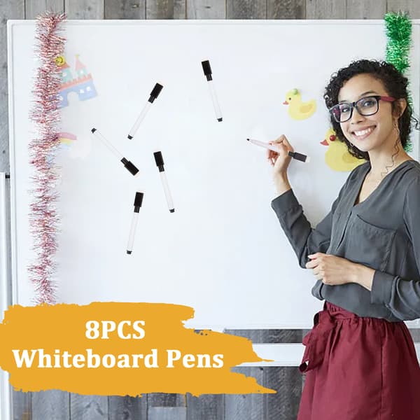 【BQ】Lille whiteboardpen, 10 sorte whiteboardpenne, med viskelæder, fin spids, whiteboardpen til børn