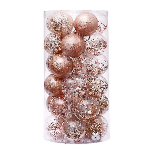 24stk/60mm juletre Ball anheng Ornament Ornament Party Champagne Gull Champagne Gold