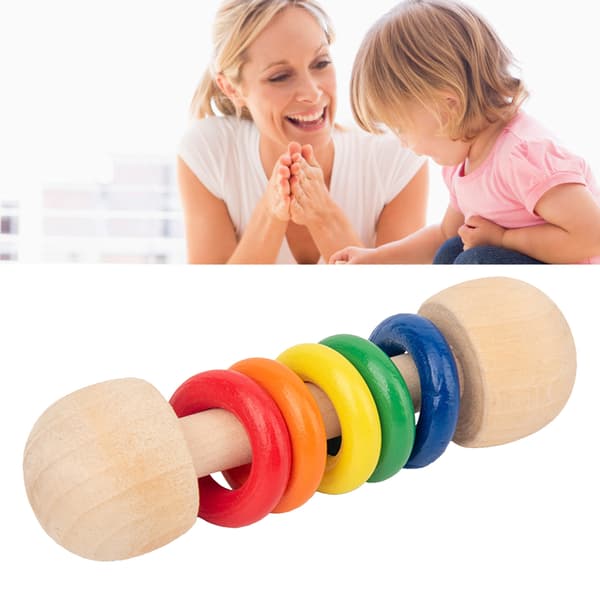 Babyrangle i tre, risteleke, 5 ringer, gripeleke, gave til gutter og jenter