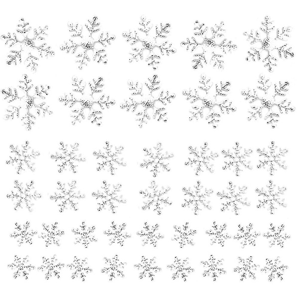 1000 stykker glitrende snefnug-pynt julepynt
