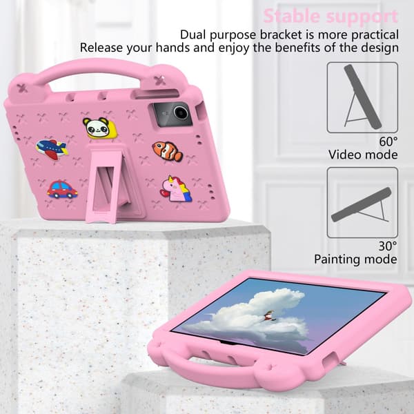 【BQ】Støtsikkert EVA-deksel Lenovo Tab M11 Kickstand Rosa