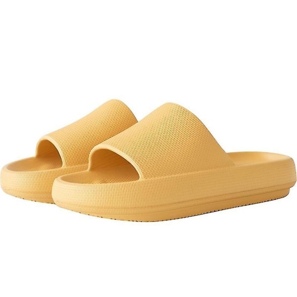 Kvinnors fjäderkudde Cloud Comfort Slides Sandal (rosa, 38-39) Yellow